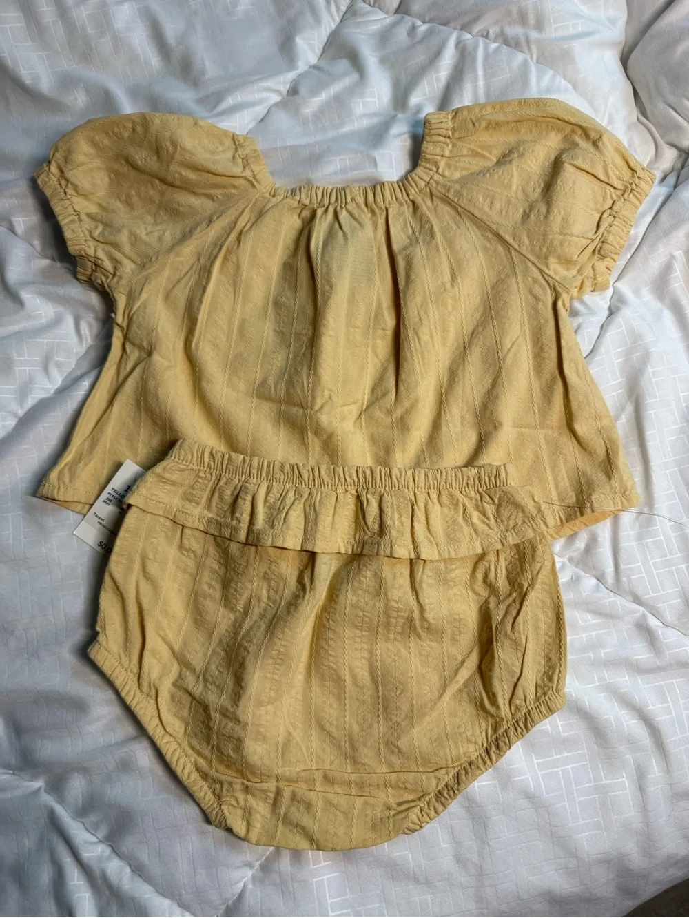 Yellow Eyelet Ruffle Baby Set